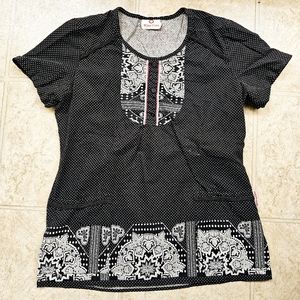 White Cross Scrub Top